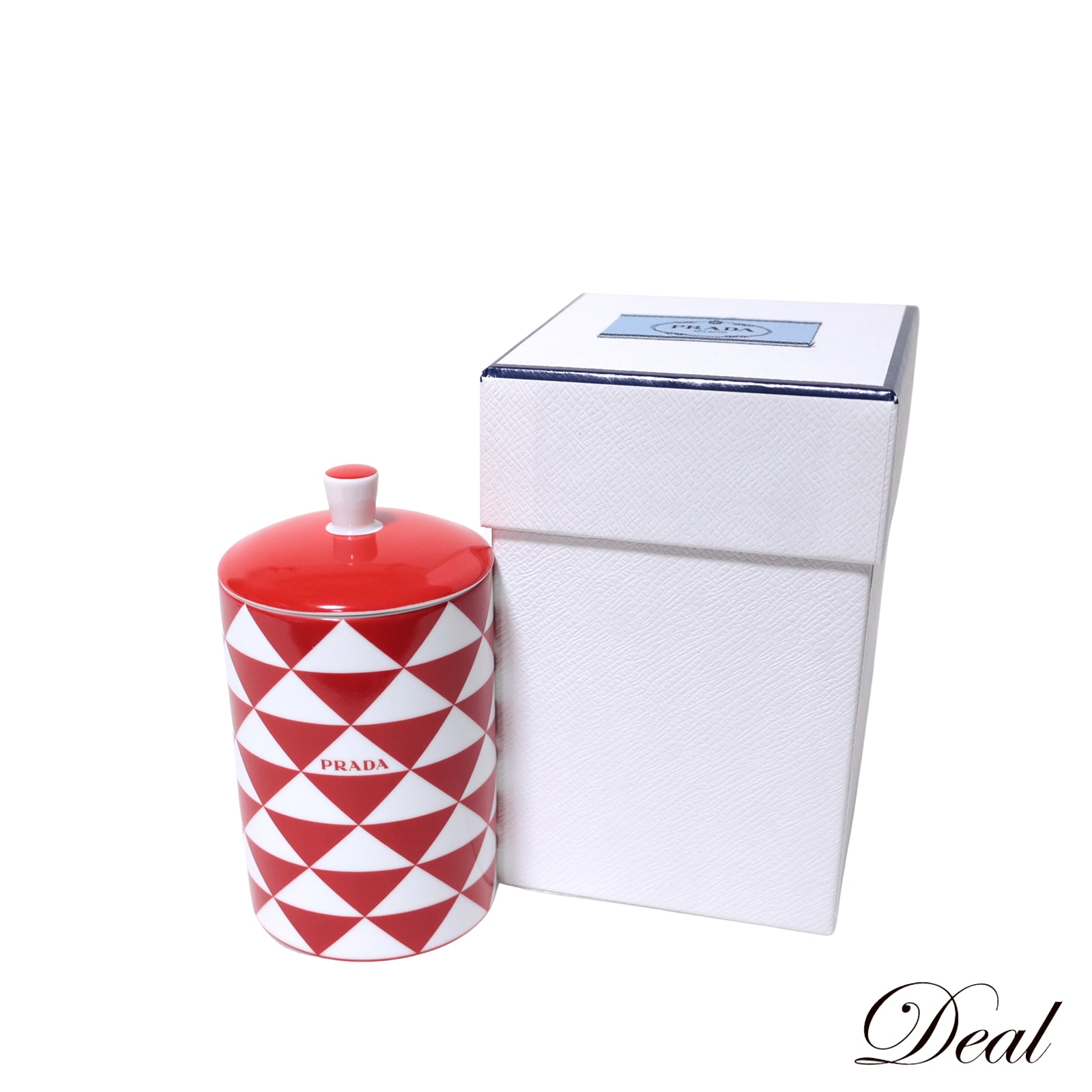 プラダ アロマキャンドル & キャンドルホルダー トライアングル柄 レッド レディース キャンドル