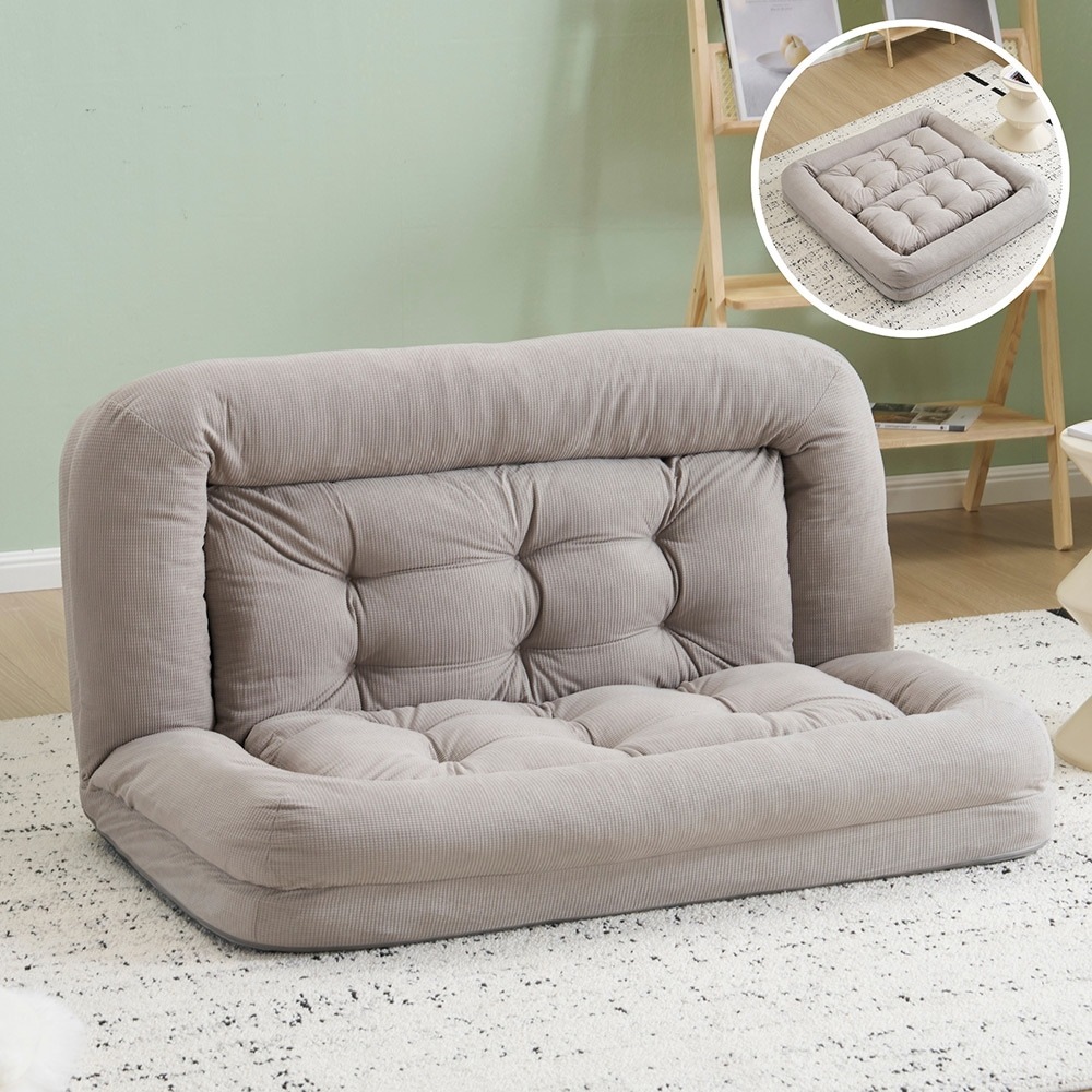 【国内即日発送】ソファーベッド 座椅子 ソファ 6段調整可能 3WAY 1人掛け　2人掛け シンプル 圧力分散 ベッド 折りたたみ フロアソファー 寝る 座る 可愛い外観 実用性 コンパクト　枕付き