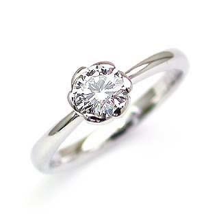 フラワー AneCan掲載 (Brand アニーベル) Pt ダイヤモンドデザインリング（婚約指輪エンゲージリング） ソリティア 一粒 楽ギフ_包装02P26Mar16 420,000円