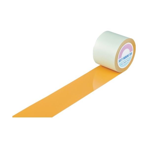 日本緑十字社 ガードテープ（ラインテープ） オレンジ 100mm幅x100m 屋内用 1巻