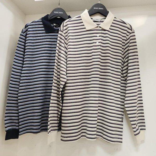 HC15 春メンズ ストライプ コットンカラー 長袖Tシャツ CTM110 (45787803)