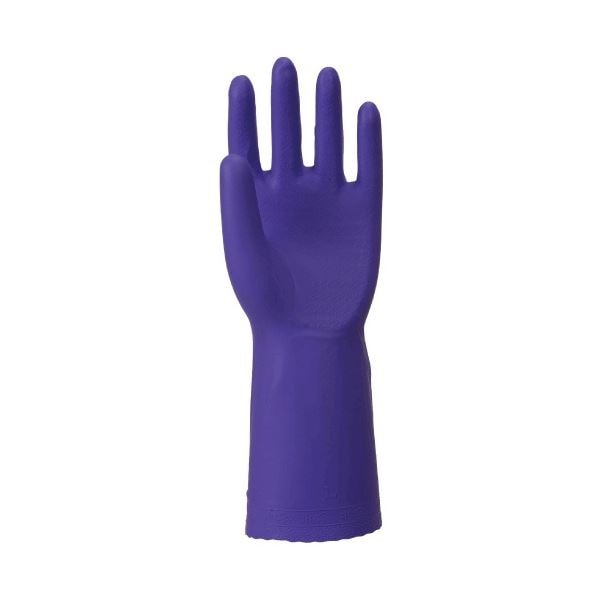 （まとめ）川西工業 やわらかい手袋 ビニール 厚手 S パープル #2046-S 1双[x30]