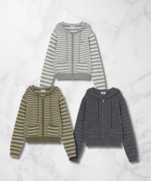 Aeae ストライプ フード付き パーカー aeae パーカー