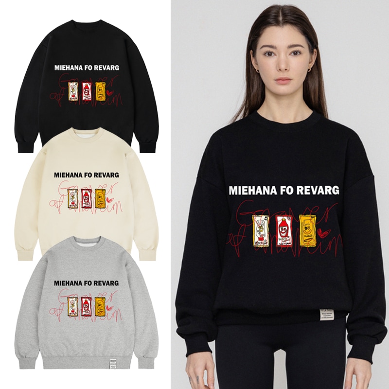 [UNISEX] Source smile drawing sweatshirt_3color