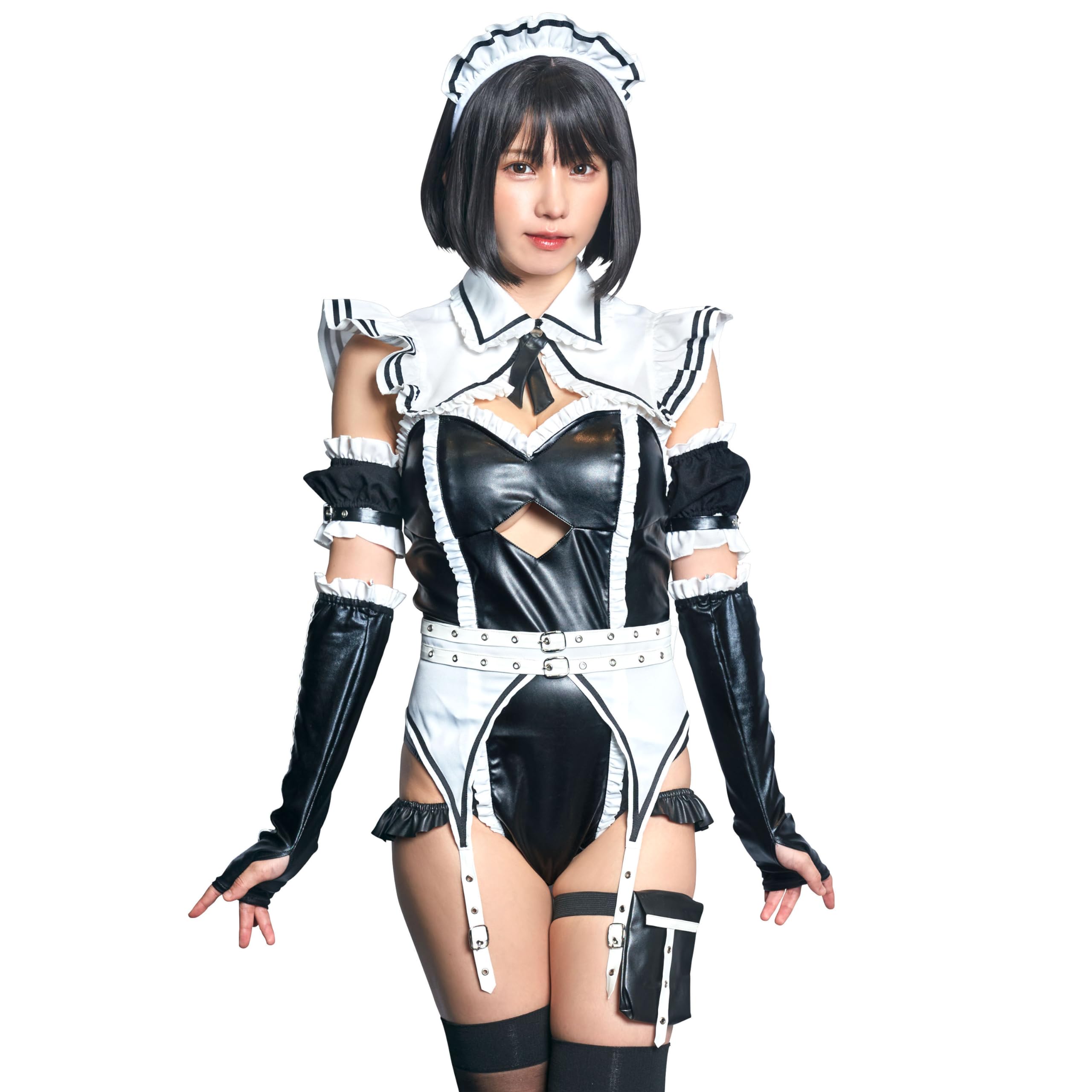 クリアストーン サイバーイリス コスプレ ハロウィン レオタードメイド レディース ブラック 83065