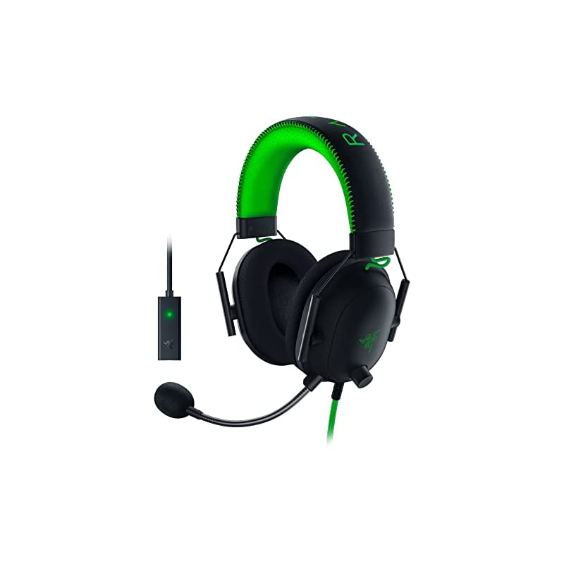 Razer BlackShark V2 Special Edition ゲーミングヘッドセット Black/Green USBサウンドカード付 USB 3.5mmアナログ THX 7.1ch チタンコ 25,440円