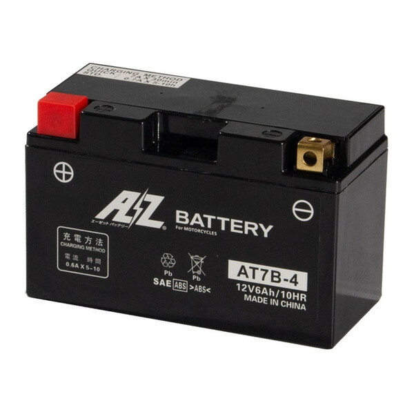 AZ AT7B-4 AZ 2輪バッテリー液入充電済