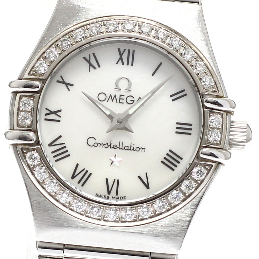 オメガ OMEGA 1466.61 コンステレーション ミニ ダイヤベゼル クォーツ レディース 保証書付き_939422【中古】