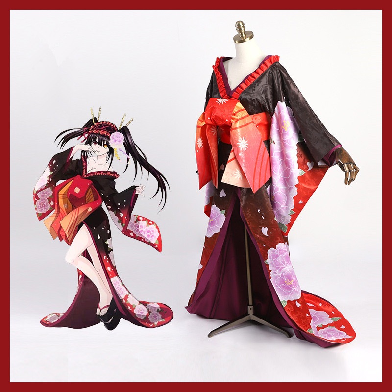 デートアライブ 時崎狂三 花魁 浴衣 コスプレ衣装　コスチューム ハロウィン 変装 仮装期間限定30％