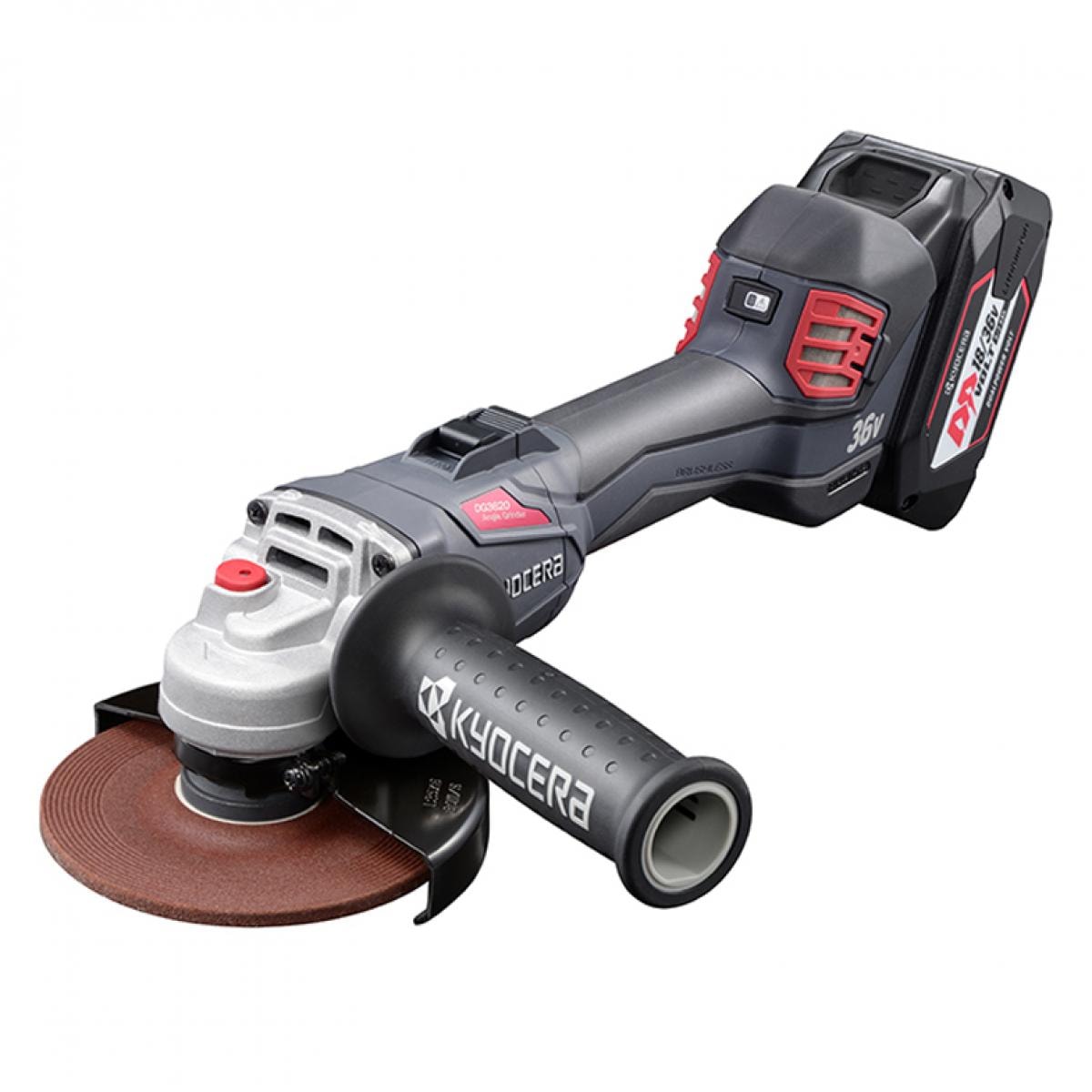 京セラ 旧リョービ 36V 充電式 ディスクグラインダー 砥石径125mm スライドスイッチ 電池パック 充電器 キャリングケース付