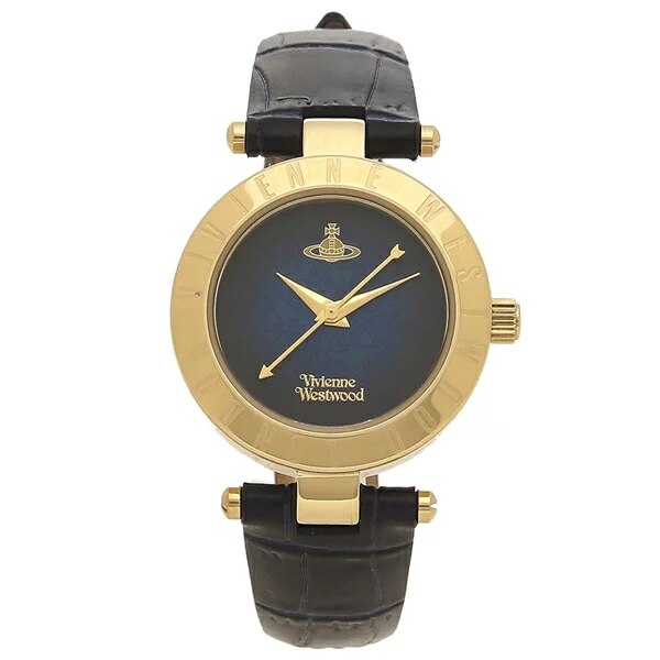 【日本未発売】 Westwood時計 Vivienne レディース レザー VV092NVNV ブラック ネイビー クォーツ 29mm その他 ブランド腕時計 オプション1:-