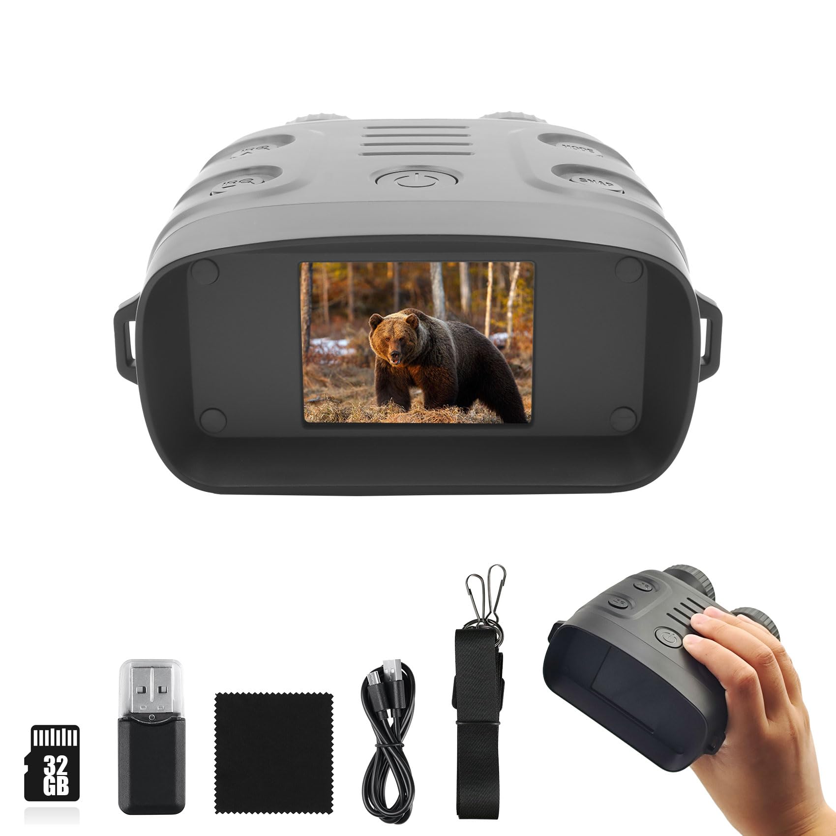 暗視鏡 1080P画質 暗視ゴーグル 2.4