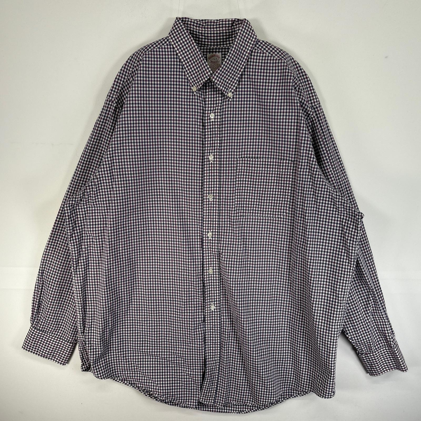 古着 90s/90年代 長袖シャツ チェック 大きいサイズ USA製 Makers 2XL パープル マルチカラー メンズ