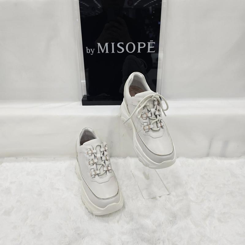 By 女性 ジュエリー ポイント 背が高くなるスニーカー 112HT430DF009 WHITE 2 JJ