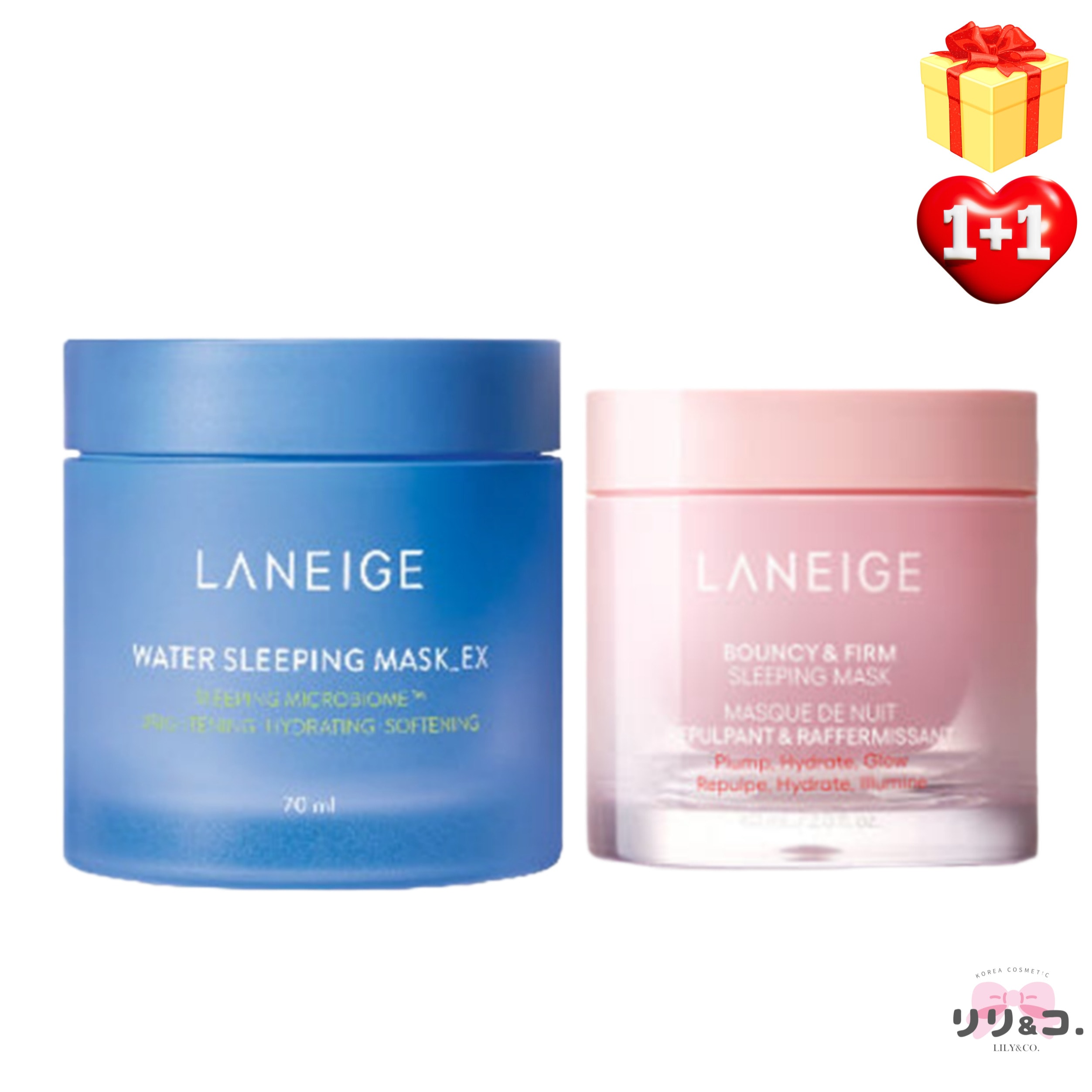 [韓国人気 2種セット] ウォータースリーピングマスク 70ml + バウンシー＆ファーム 60ml スリーピングマスク セット アンチエイジング 弾力 スリーピングパック 鎮静 保湿 大容量 角質