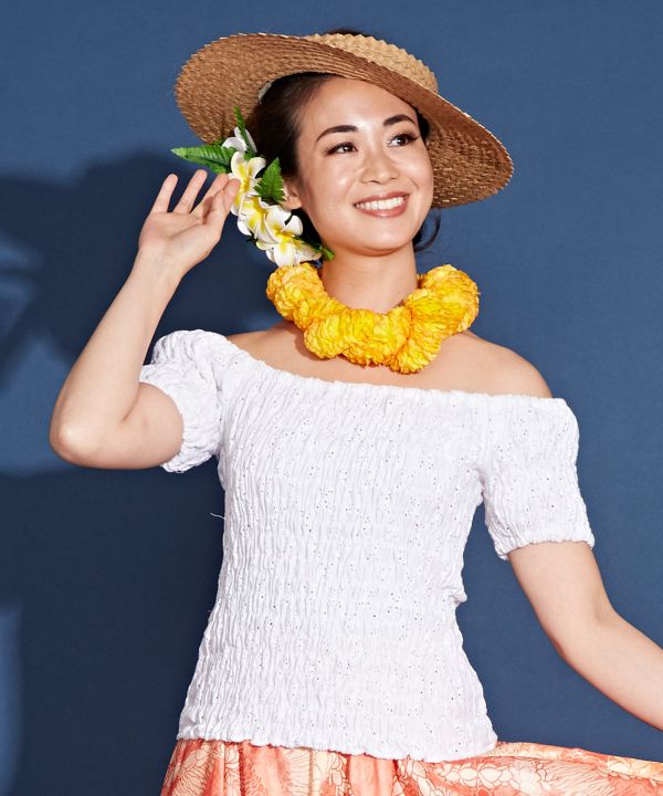 フレンチレースギャザーブラウス