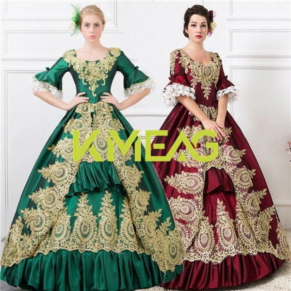 中世ヨーロッパドレス 貴族服 仮装 ロングドレス ドレス コスプレ ゴシックロリータ ロリータ 豪華 パーティー コスチューム ウエディングドレス 学園祭 文化祭 舞踏会 パーティードレス クリスマス