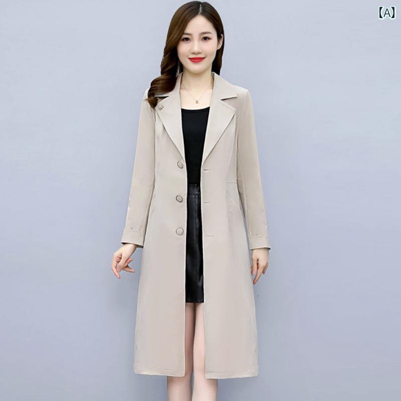 ウインドブレーカー コート レディース モダン アウター 秋 トレンチコート ファッション カジュアル エレガント フォーマル 丈 通勤