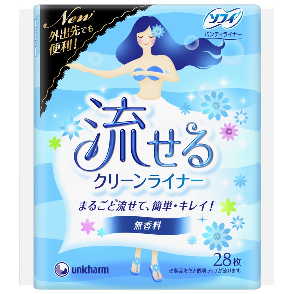 ソフィ 流せるクリーンライナー 無香料 28枚入(unicharm Sofy)