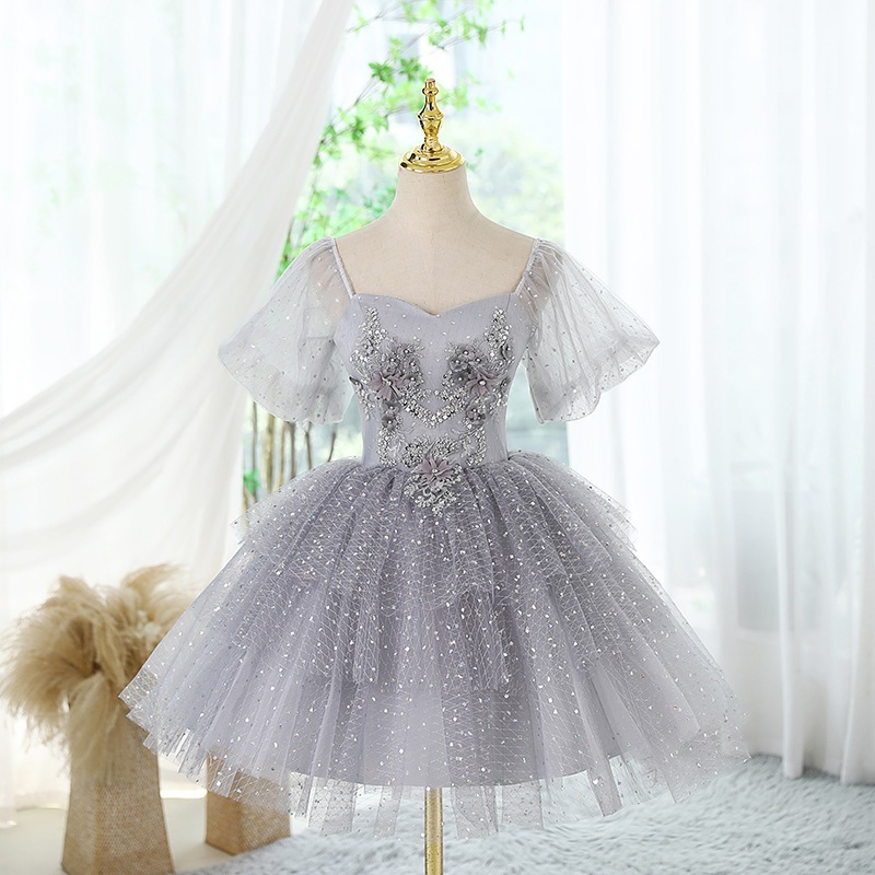 【2枚購入で 3oo円OFF】女性のドレス2025ホストが短いガーゼスカートの誕生日パーティーヤングふくらんでいるスカート