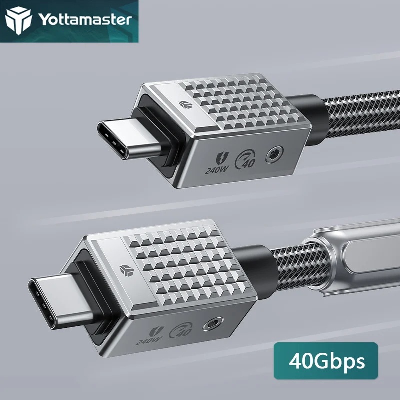 Yottamaster PD 240W ケーブル USB タイプ C スプリッター 40Gbps 高速充電ライン 4K 8K@60Hz ビデオ 5A 亜鉛合金編組データ 40 Gbps 0.5メートル 6,240円