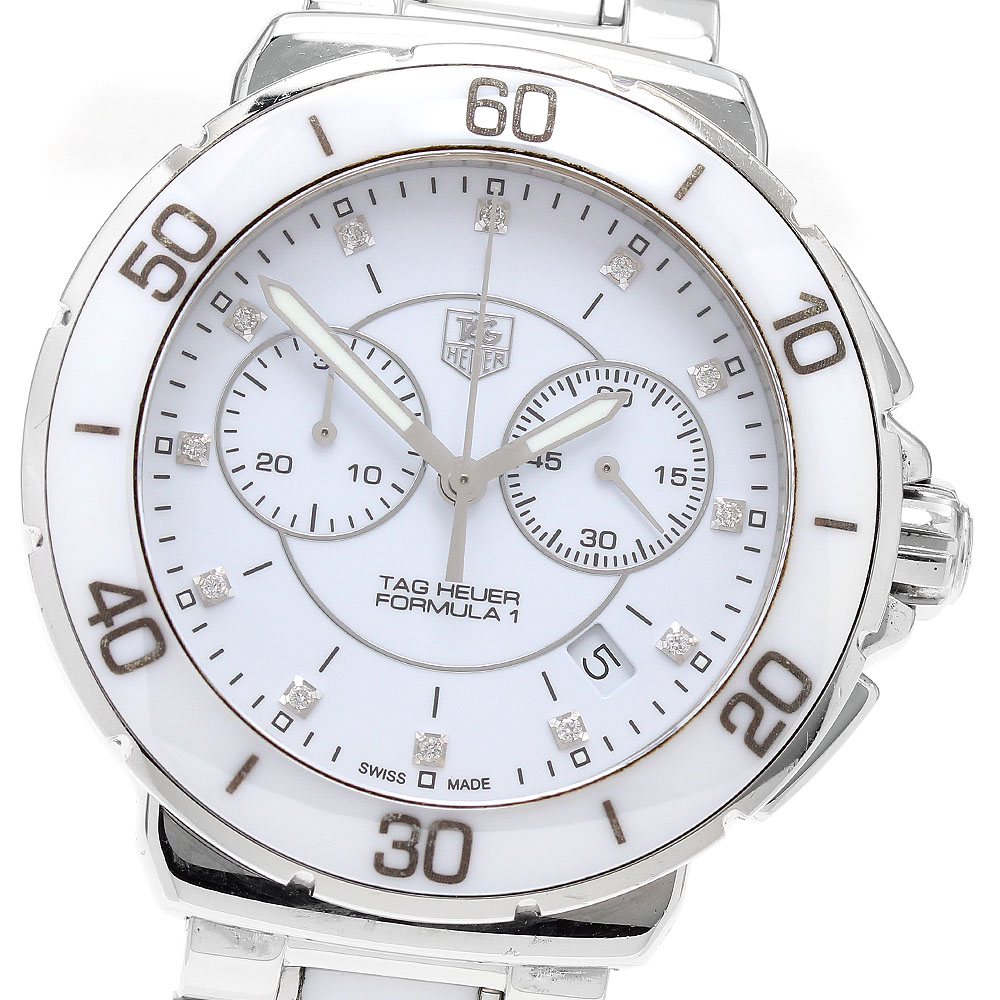 バックル社外製 タグホイヤー TAG HEUER CAH1211 フォーミュラー1 クロノグラフ 12Pダイヤ クォーツ メンズ 保証書付き_880020【中古】