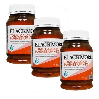 トータルカルシウムマグネシウム+D3　200錠　3本　ブラックモアズ　Blackmores ヤマト国際便発送