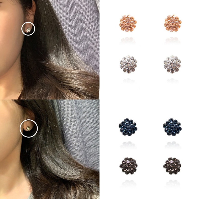 [イジュヨン着用][韓国の人気芸能人着用 ] シンプルクリスタルイヤリング 韓国女性アクセサリー デイリーアクセサリー