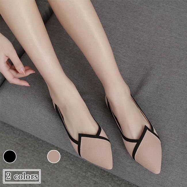 パンプス痛くないレディースポインテッドトゥパンプスぺったんこ歩きやすいパンプスオフィス黒ピンク美脚