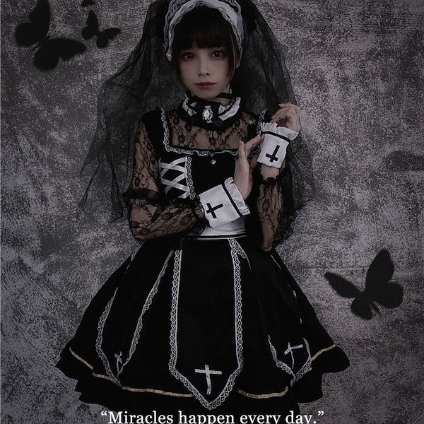 Qoo10] クール 快適 病みかわ ロリータ 黒 ゴ