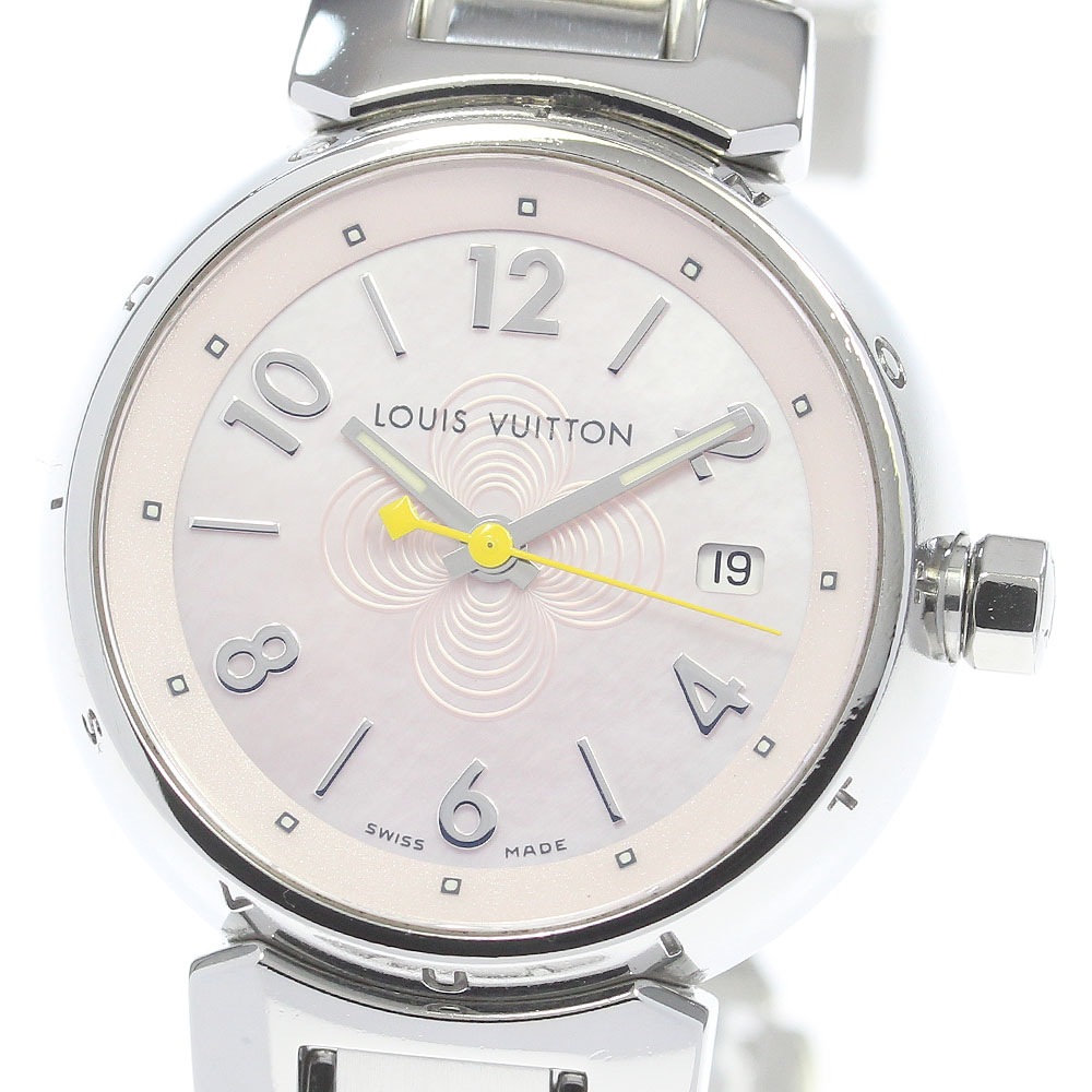 ルイ・ヴィトン LOUIS VUITTON Q1216 タンブール デイト クォーツ レディース _836996【中古】