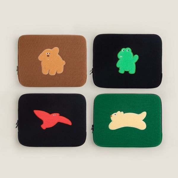 刺繍 ノートパソコンポーチ トドント 暖かい出会い(ブラック)/15インチ