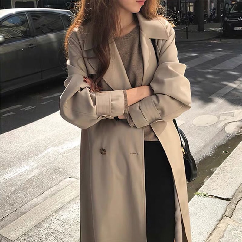 スプリングコート トレンチコート レディース 秋服 春 ロング Aライン ベルト付き オシャレ 着痩せ アウター 韓国風 通勤 オシャレ