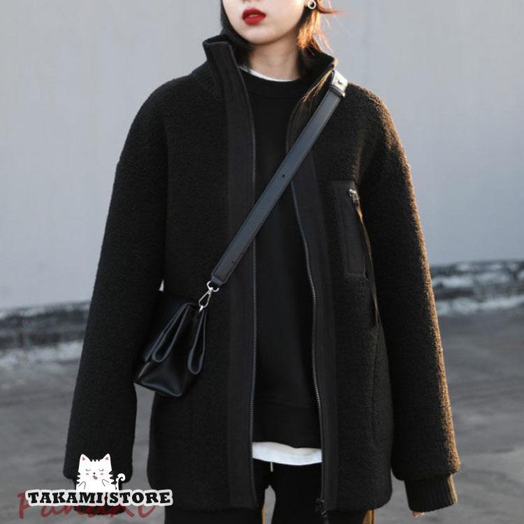 秋冬 レディース ファーコート 毛皮コート ボアジャケット　ボアコート　レディースコート アウター ジャケット　暖かい OL　通勤