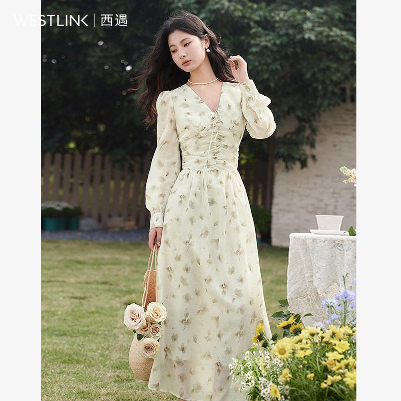 【急速出荷!】スプリング・グリーン・フレンチ・フローラル・ドレスワンピース パーティードレス パーティドレス ドレス ロングドレ パーティードレス 結婚式 二次会 ワンピース105