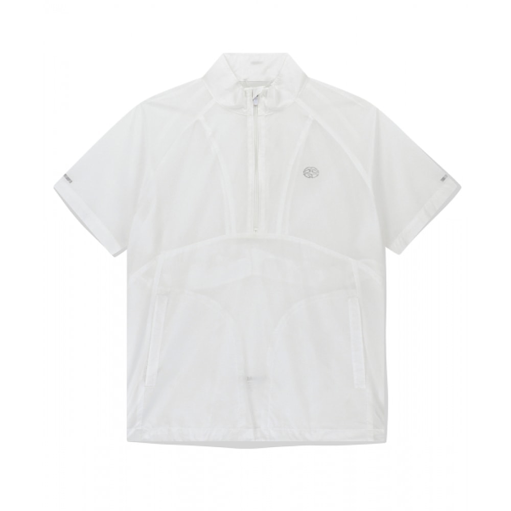 マハグリッドハーフジップパネルウインドブレーカーホワイト (MG2EMMW360A)