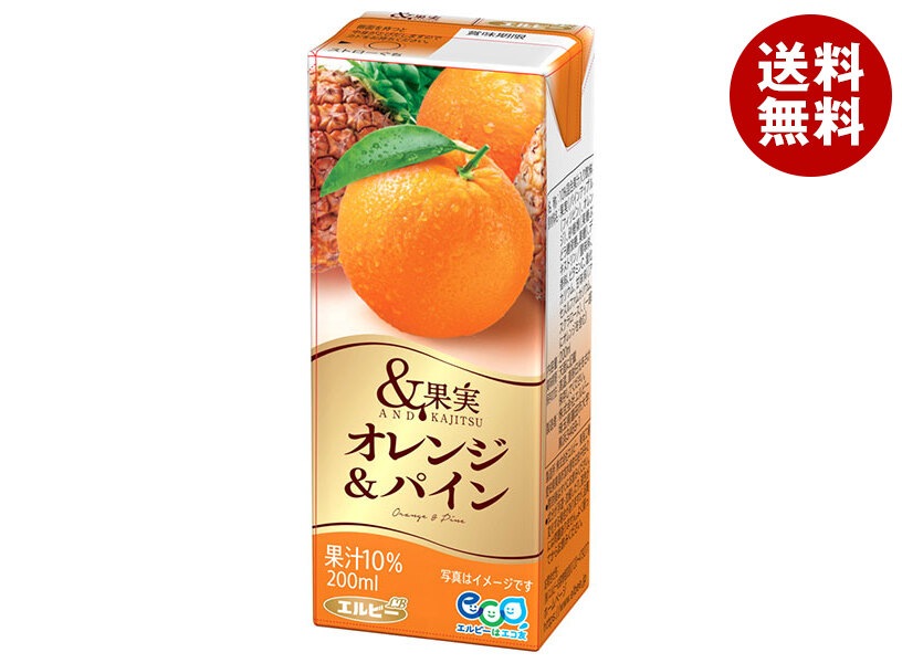 エルビー &果実 オレンジ&パイン 200ml紙パック×24本入×(2ケース)