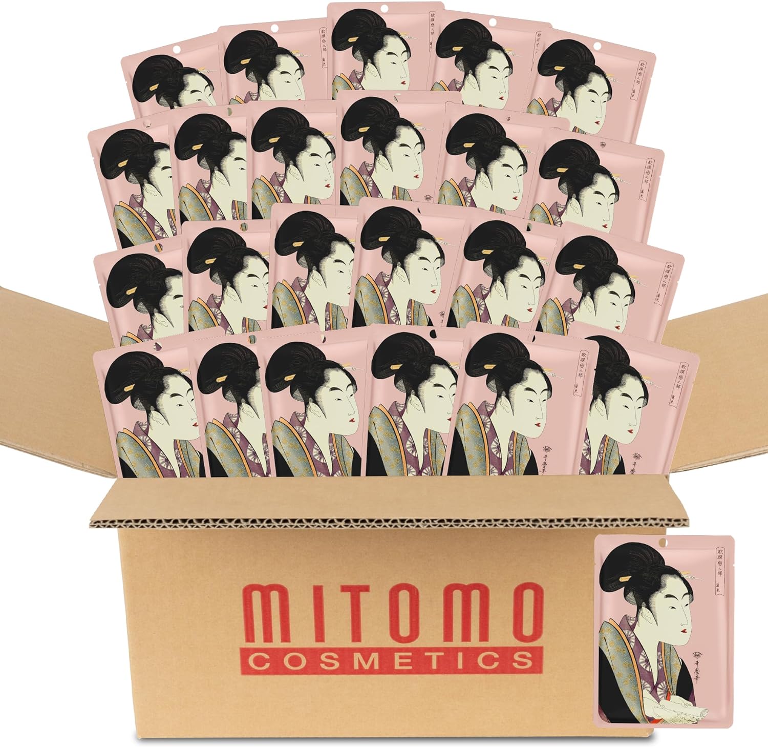 日本製 ホースオイル＋抹茶フェイシャルエッセンスマスク/800枚入り/スキンケア 潤いマスクパック[JPSS00605-A-0x080]