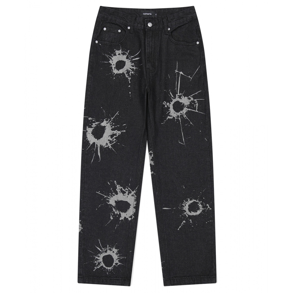 マハグリッドブレットマークデニムパンツブラック (MG2DFMD110A)