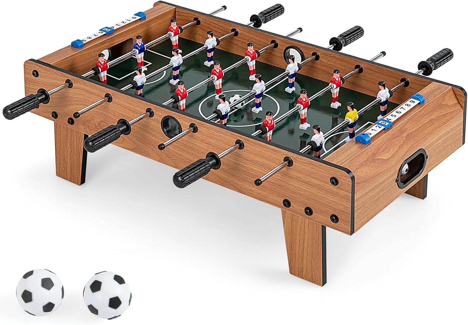 サッカー盤 卓上サッカー ゲームテーブル おもちゃ 幅70x奥行36x高さ25cm リアルサッカー体感 スコアボード＆2個ボール付属 誕生日 お正月 父の日ギフト 家族全員 大盛り上がり