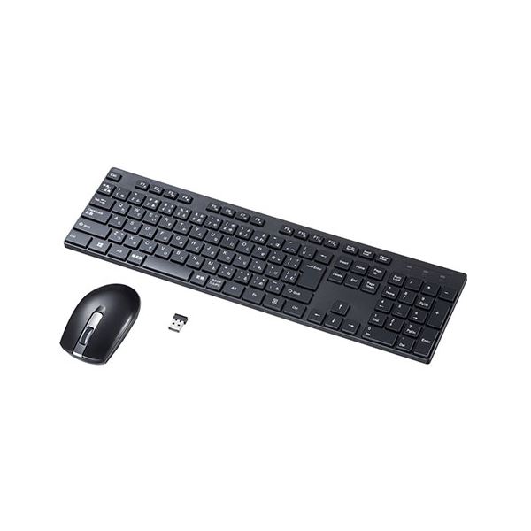 サンワサプライ 静音マウス付ワイヤレスキーボード SKB-WL39SETBK 5,378円