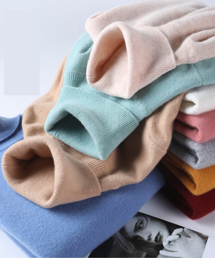 【上質】100％ピュアウールタートネックニットウールセーター　長袖　オーストラリア産ウール　OL通勤服　秋冬　全16色