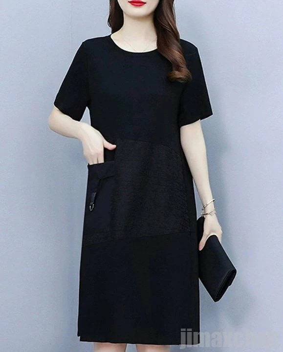 今がチャンス新生活 春秋ワンピース レディース ストレート 大きいサイズ L 2L 3L 4L 5L 6L スウェット ３０代 ４０代 ワンピース シンプル ミディアム ラウンドネック ループベルト