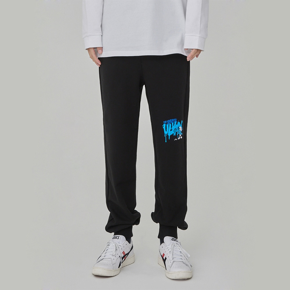 Graffiti Mini SMURF Print SweatPants_Black