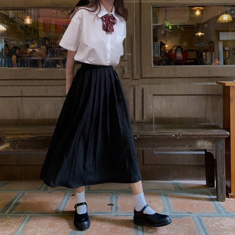 【1つ買うと10つ無料】ユニフォーム夏の女性ブリティッシュカレッジスタイル秋のホワイトシャツ高校生クラスユニフォーム卒業スポーツ学生スーツその他 スカート