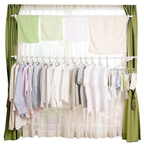 アイリスオーヤマ 洗濯物干し 室内物干し 窓枠物干し 省スペース コンパクト 約4人用 高さ約190260cm MW-260NR ホワイト