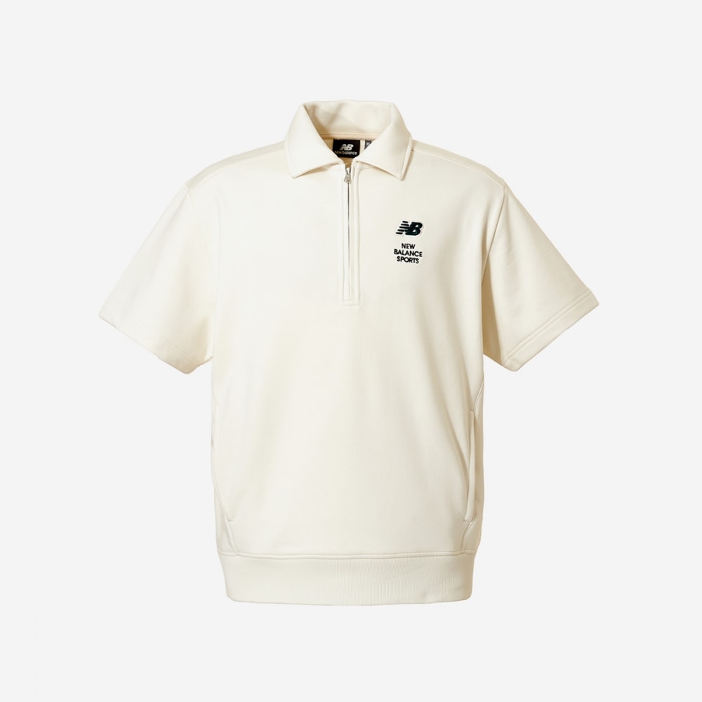 ニューバランスユニスポーツショーツハーフジップマントマンNBNCDB2423-(64)Cream