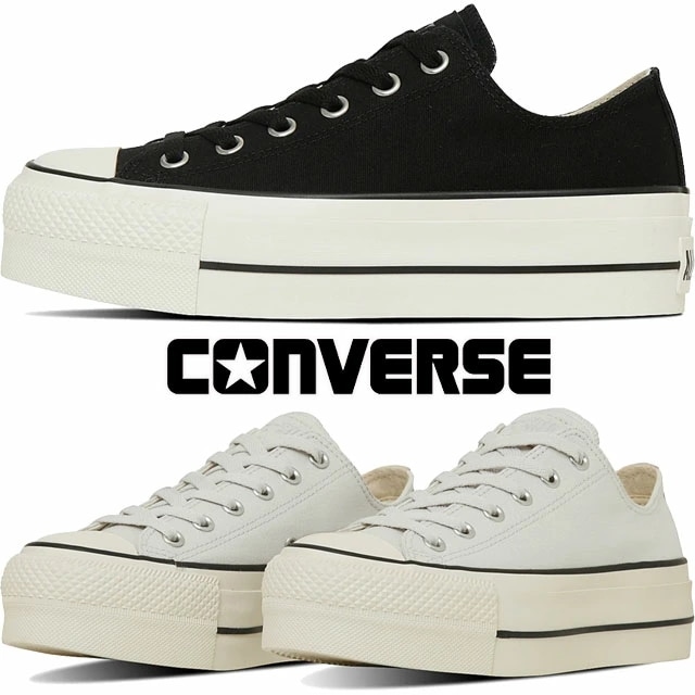 コンバース 厚底 スニーカー オールスター （Ｒ） リフテッド PS OX レディース 靴 ローカット メンズ カジュアル シューズ レースアップ ブラック 31314290 シルバーグレイ 3131