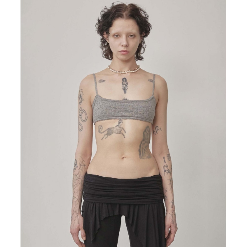 SCULPTOR アイレットニットバスティエ メランジェグレー