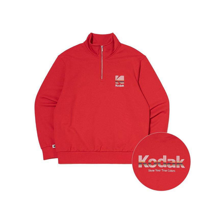 [公式]レインボー ハーフジップ スウェットシャツ RED
